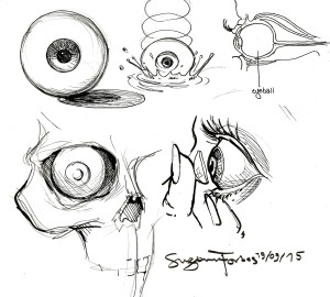 Original eyeball drawing by Suzanne Forbes 2015