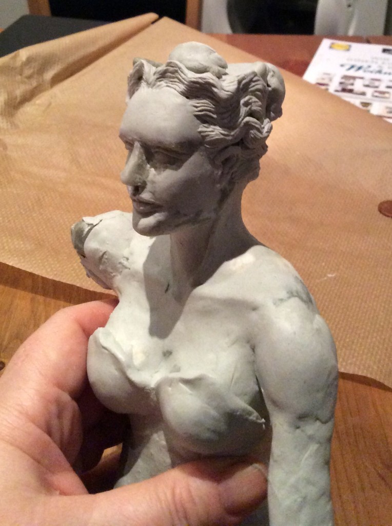 Original bust of DIana WIP Suzanne Forbes 2015