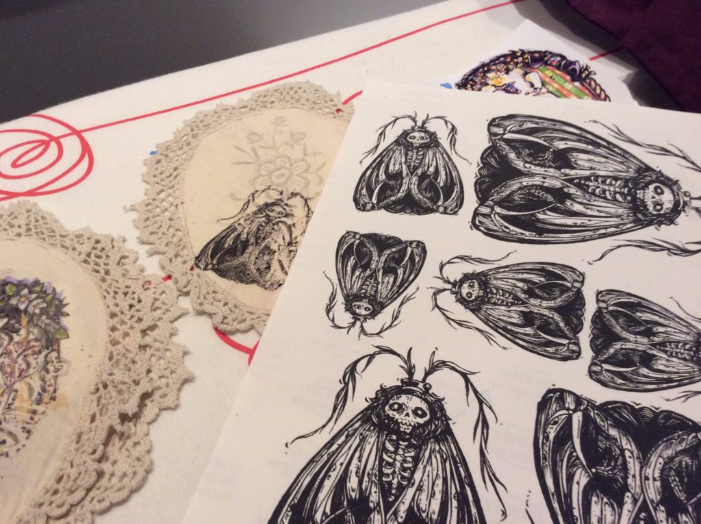 Daria Rhein's artwork on textiles, June 2016