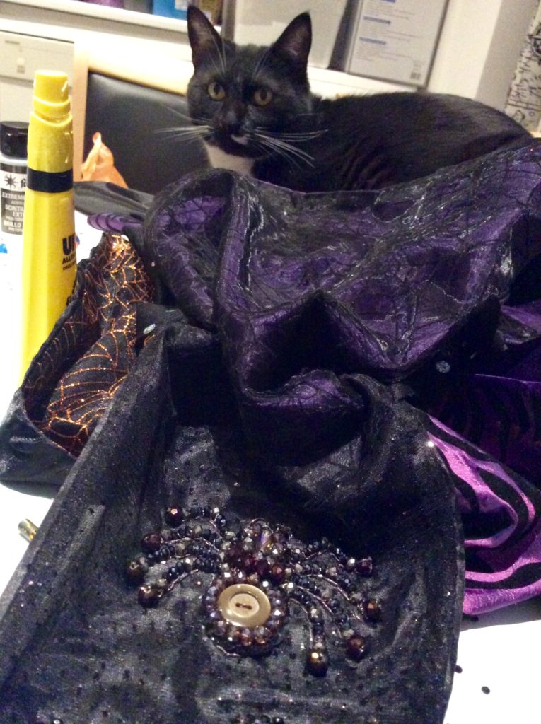 Halloween spider bead embroidery by Suzanne Forbes 2016