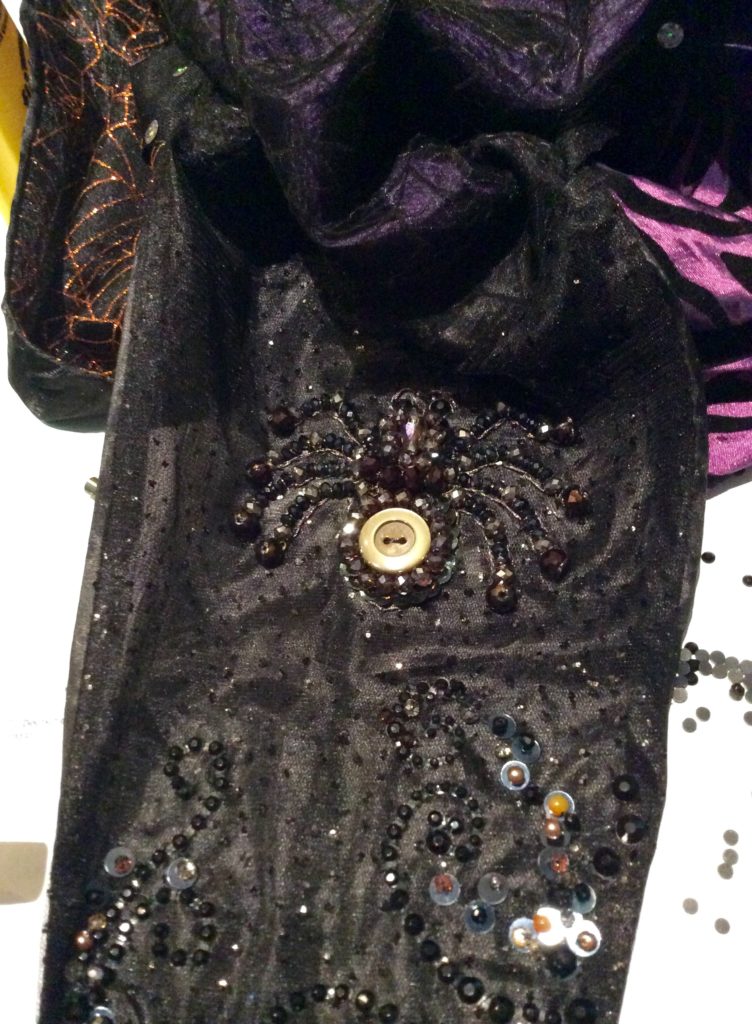 Halloween spider bead embroidery by Suzanne Forbes 2016