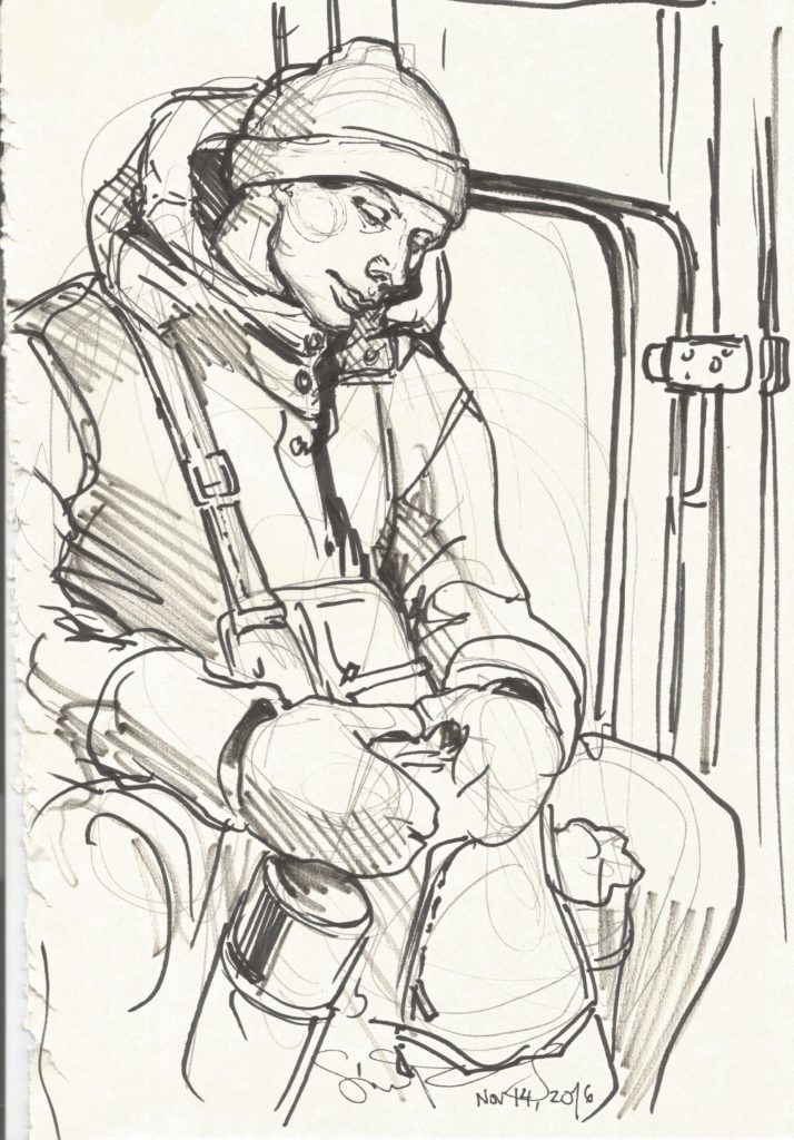 Guy on the train Nov 14 2016 by Suzanne Forbes