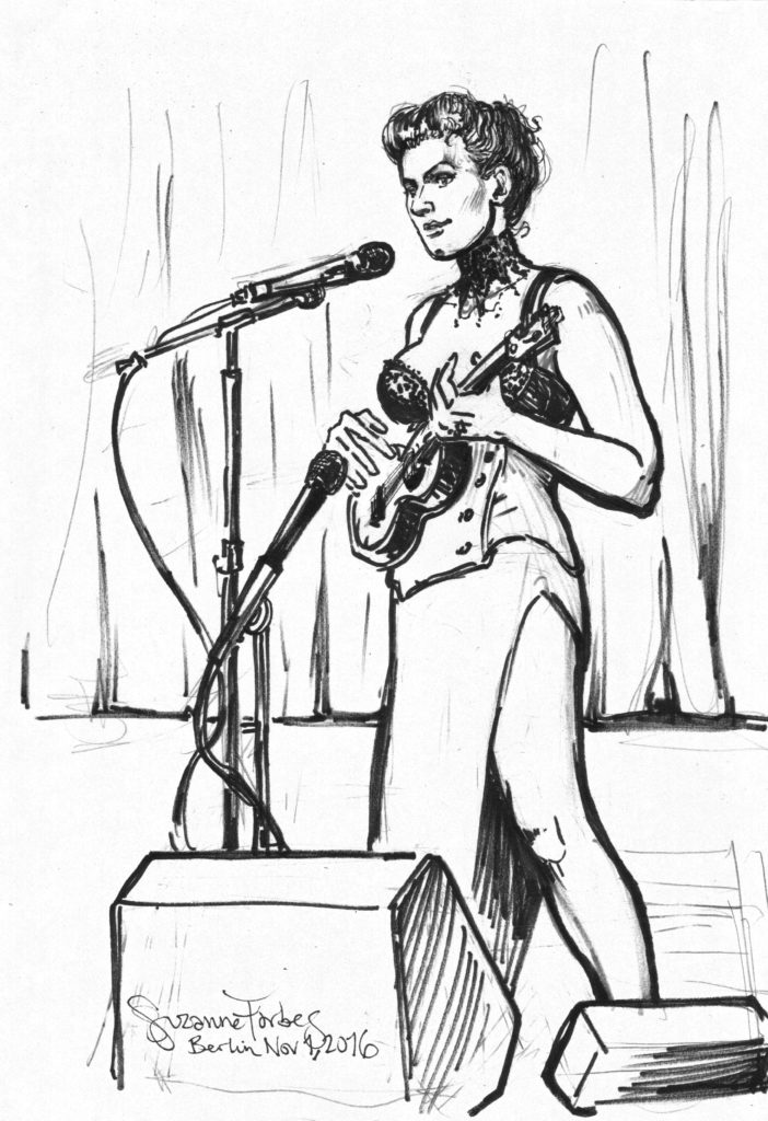 Amanda Palmer playing ukulele in Berlin by Suzanne Forbes Nov 1 2016