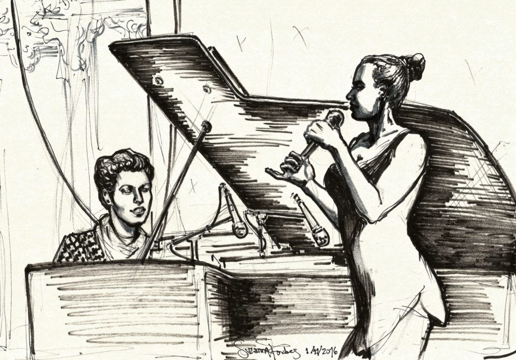 Amanda and Whitney practising Paperback Writer in Berlin by Suzanne Forbes Nov 1 2016