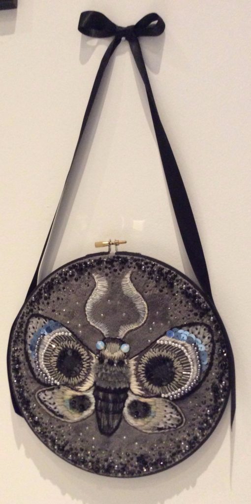 Grey Embroidered Moth by Suzanne Forbes January 2017