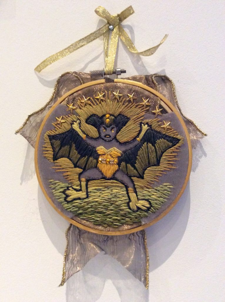 Bat Monster Woman Embroidery by Suzanne Forbes Feb 20 2017
