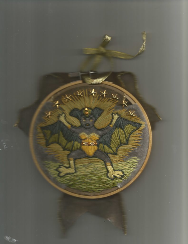 Bat Monster Woman Embroidery by Suzanne Forbes Feb 20 2017