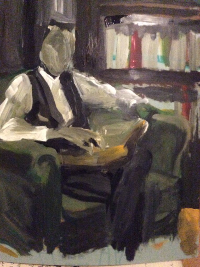 Bryce in library by Suzanne Forbes eb 12 2017 WIP.