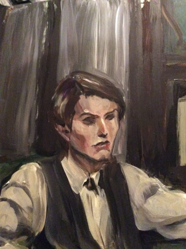 Bryce in library by Suzanne Forbes Feb 12 2017 WIP.