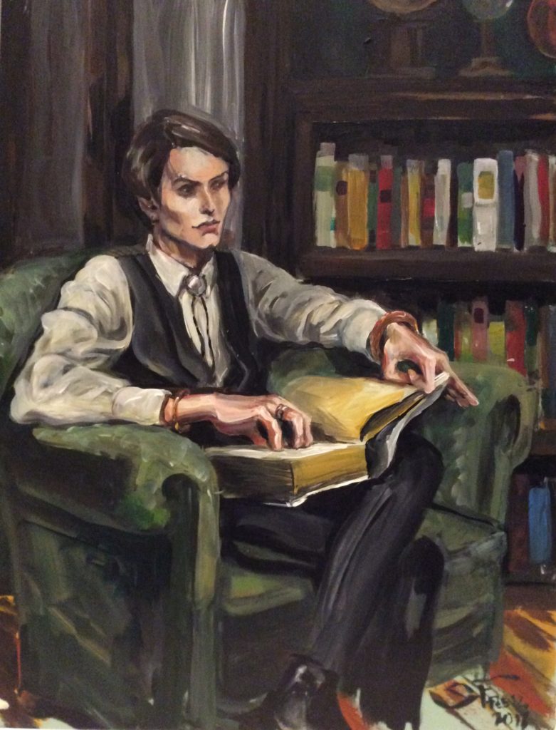 Bryce in library by Suzanne Forbes Feb 12 2017 