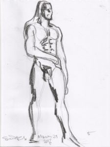 Life drawing 5 min 1 by Suzanne Forbes March 24 2017