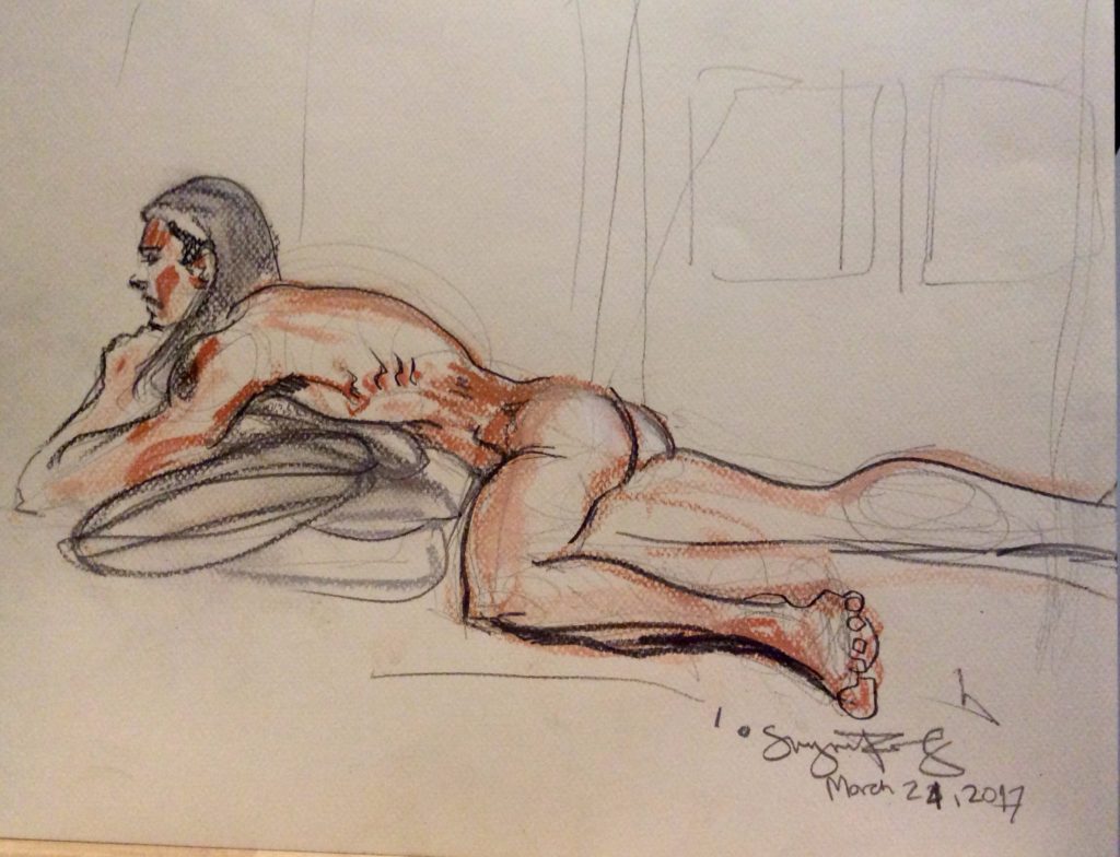 Oskar reclining 10 min by Suzanne Forbes March 24 2017