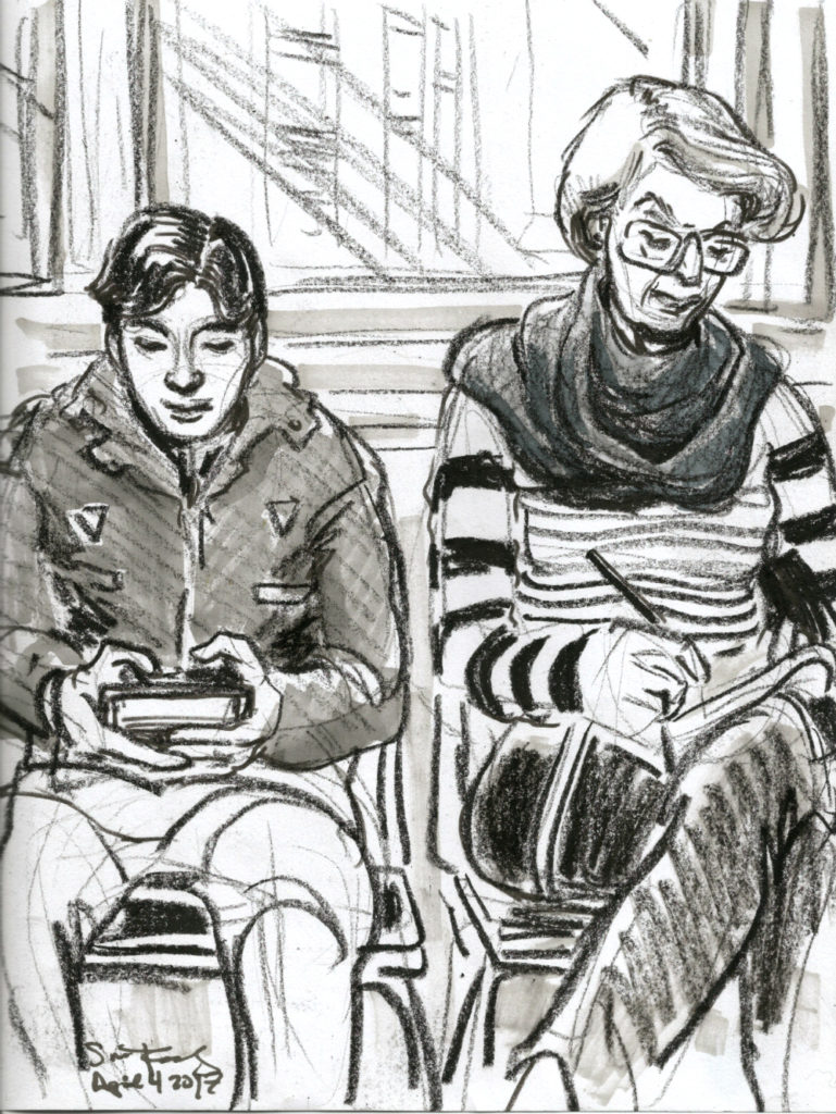 Charite lady and kid by Suzanne Forbes April 4 2017