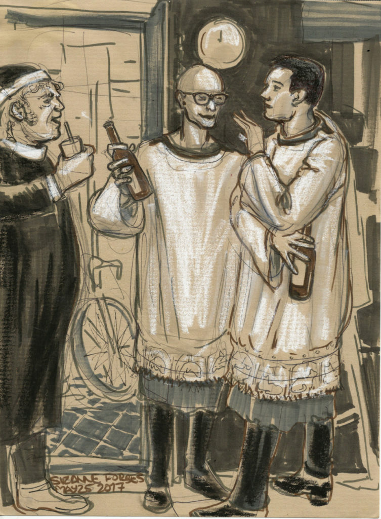 Religious support staff at Donut Heart video release party by Suzanne Forbes May 25 2017