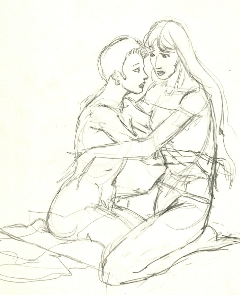 rahne and dani in their undies prob 1987 by Rachel Ketchum aka Suzanne Forbes