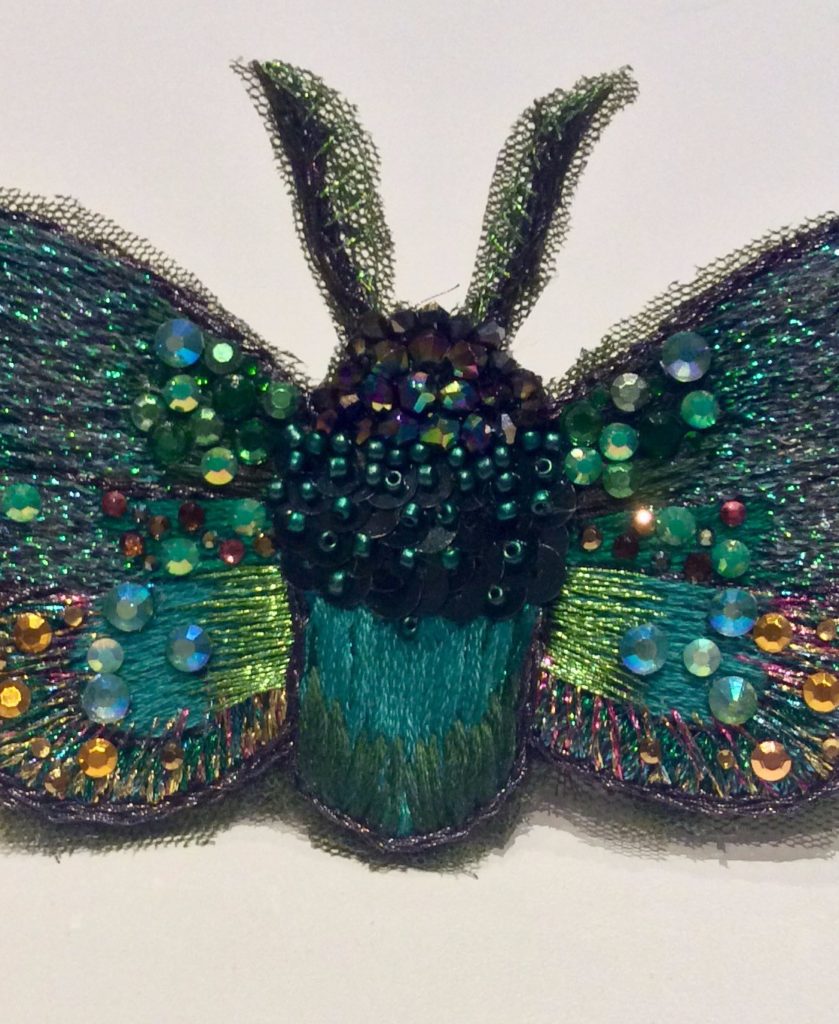 Embroidered jewelled bug by Suzanne Forbes June 2017