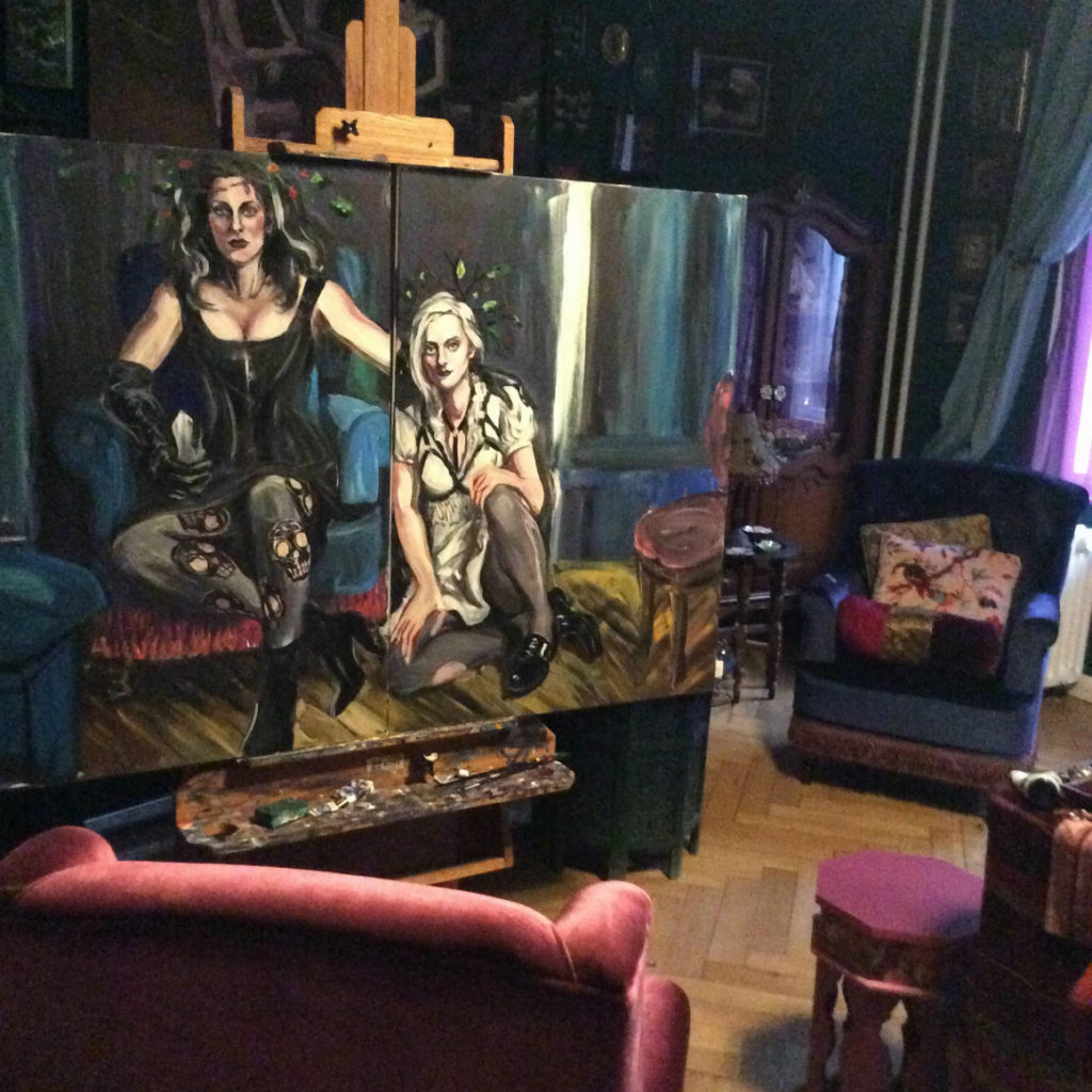 After the third sitting Sadie and Jo WIP by Suzanne Forbes Oct 2017