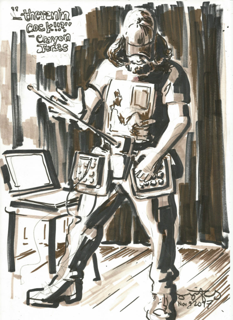 Toby playing theremin Uke Boogie Nov 9 2017 by Suzanne Forbes