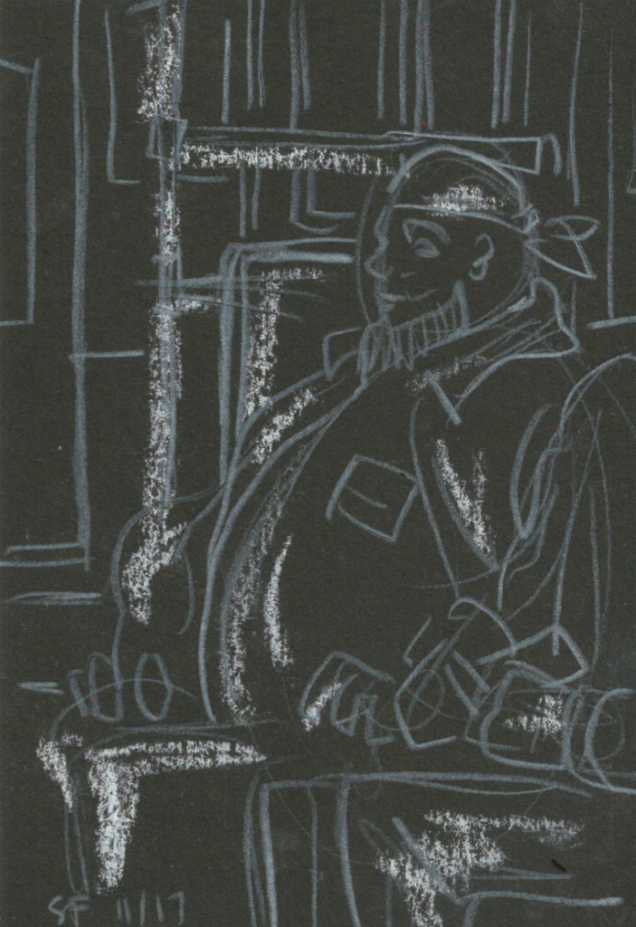 black and white unterwegs seated november 2017 Suzanne Forbes