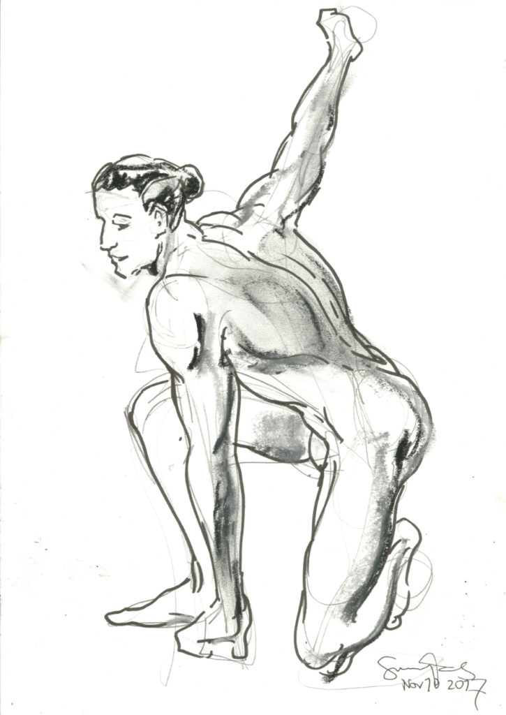 5 minute Life drawing at ESDIP by Suzanne Forbes 2017
