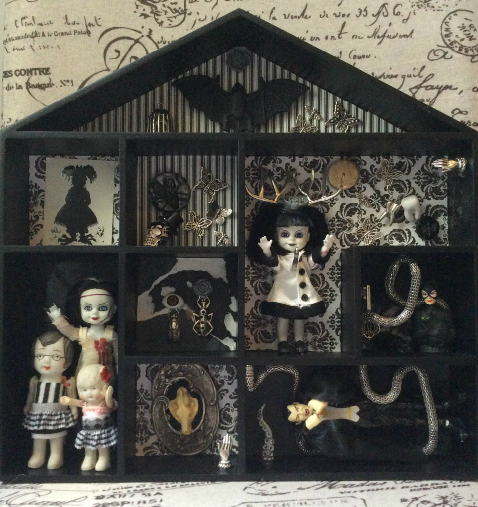 Creepy doll shadowbox Suzanne Forbes Feb 2018