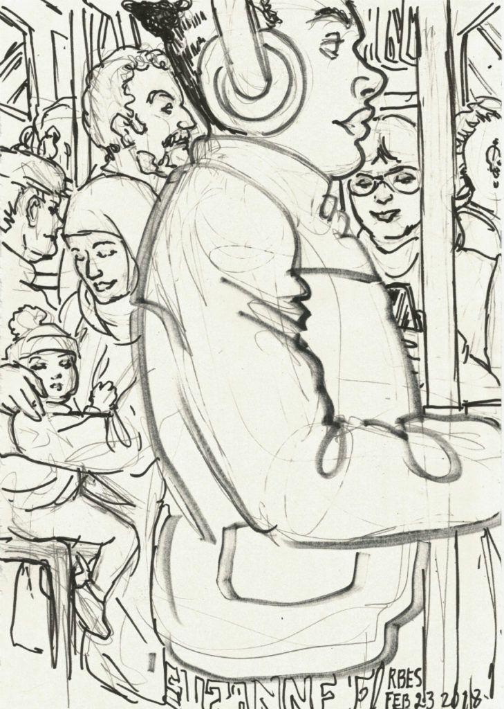 Crowded Berlin bus by Suzanne Forbes Feb 23 2018