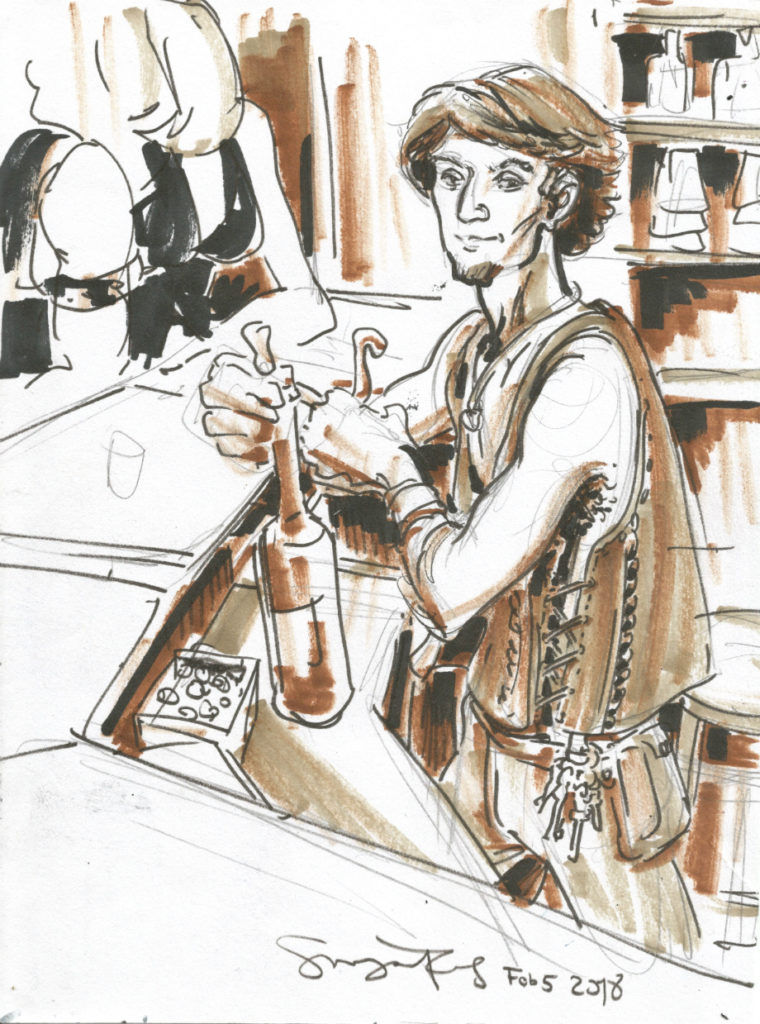 Young bartender at KitKat by Suzanne Forbes Feb 2018