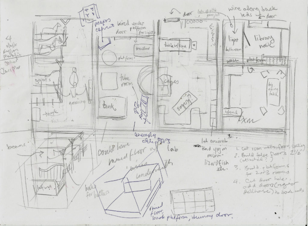 Original floorplan underground laboratories Suzanne Forbes 2014